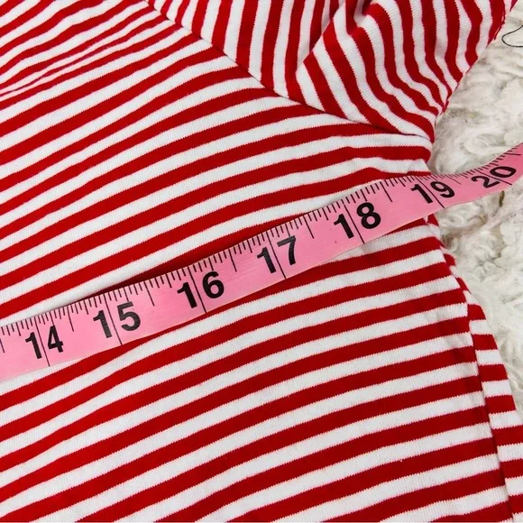 Ella Moss Red and White Striped  cotton short sleeve Tee size large - Picture 12 of 12